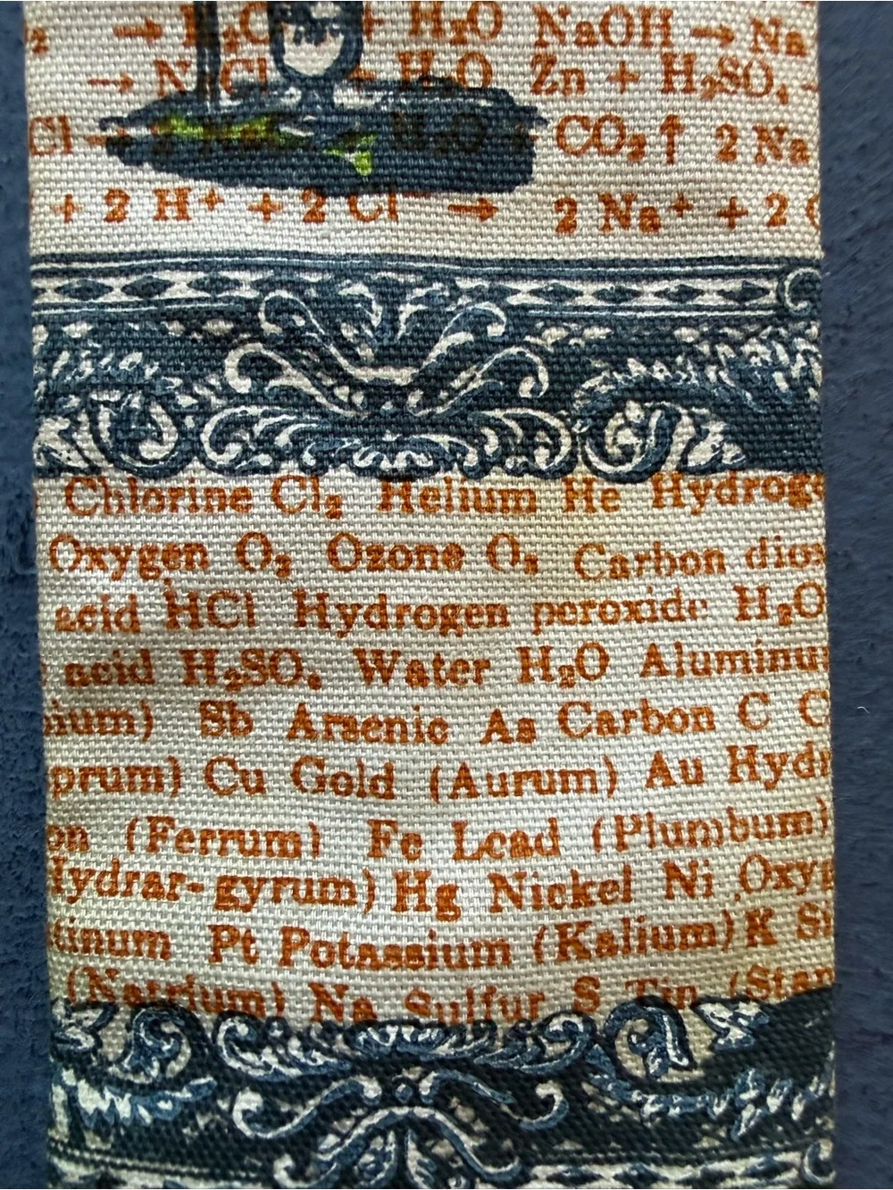Vintage Rooster Chemistry Square End Tie, Cotton ,Hand Printed